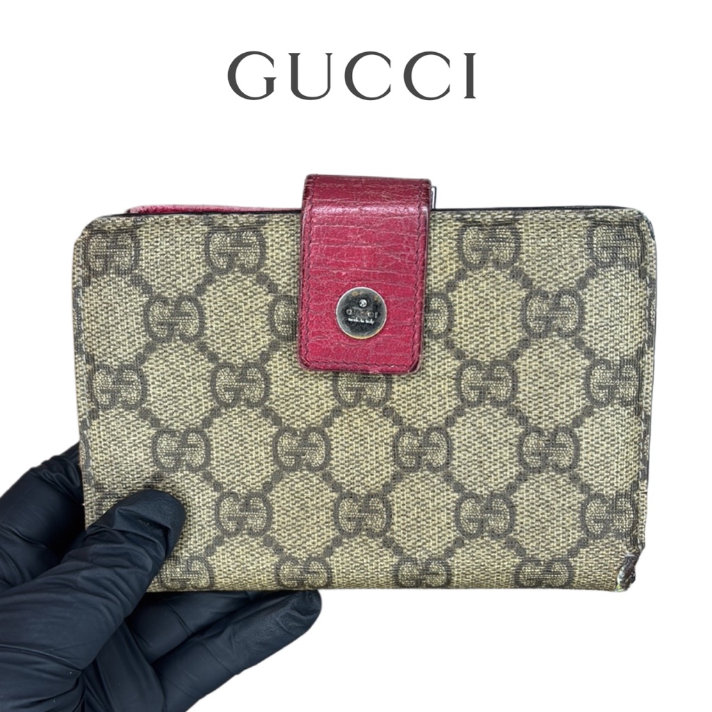 Gucci Brown Gg Monogram Bordeaux Bifold Wallet